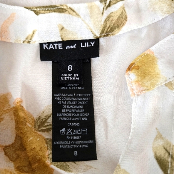 Kate & Lily Women’s Floral Chiffon Dress Size 8 Sleeveless Tiered Ruffle Skirt - Picture 7 of 15